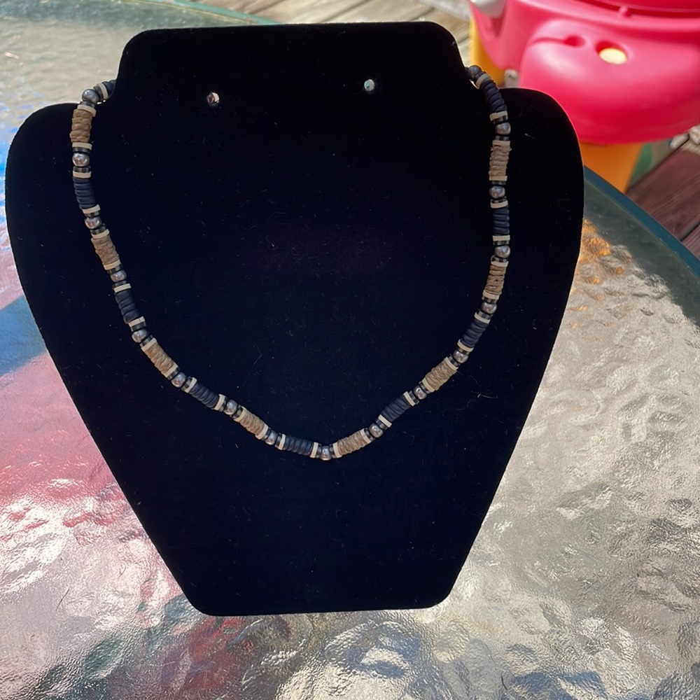Gender Neutral Rustic Beaded/Twine Surfer Necklace